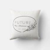 Coussin Minimalist Floral Future Mrs. Est. 2026 Custom Wed (Verso)