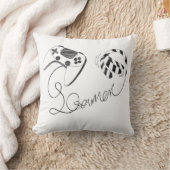 Coussin Minimalist Gamer Cat Line Art - Controller Cable (Couverture)