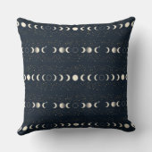 Coussin Minimalist Lunar Phases Pattern with Stars and Nig (Verso)