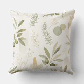 Coussin Minimalist Olive & Rosemary Botanical Pillow