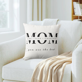 Coussin Minimalist Personalized Mom Name Pillow