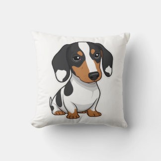 Coussin Minimalist Piebald Dachshund Art