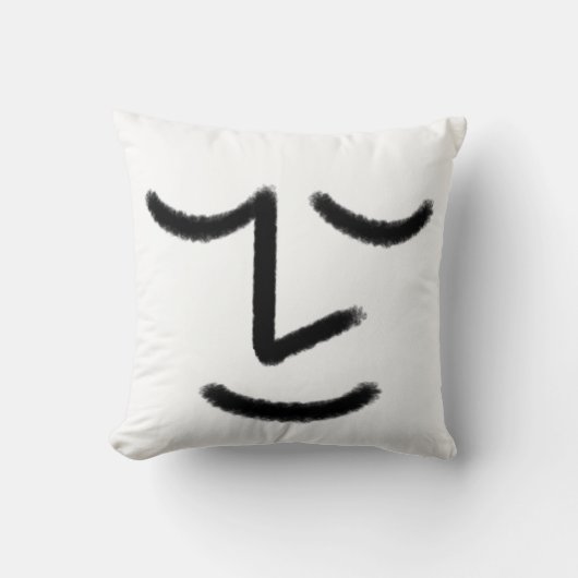 Coussin Minimalist Zen Face Throw Pillow (Recto)
