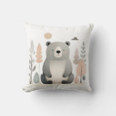 Coussin Minimaliste Boho Bear Woods mignonne Nursery Kids (Recto)