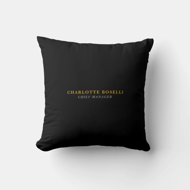 Coussin Minimaliste Classique Professionnel Couleur Noir O (Recto)