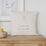 Coussin Minimaliste Ecru Floral Line Art Mariage personnal<br><div class="desc">Ligne Flore Ecru minimaliste Art Mariage Élégant oreiller à lancer personnalisé</div>