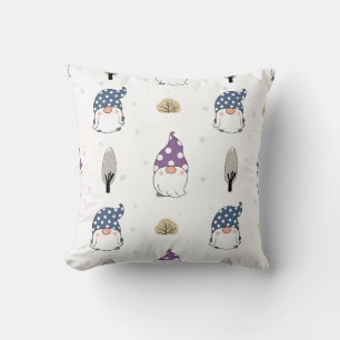 Coussin Minimaliste Gnome d'hiver Motif sans couture