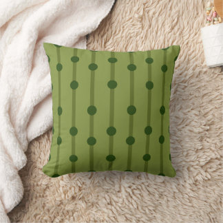 Coussin Minimaliste Points et Rayures Géométriques Vert Fo