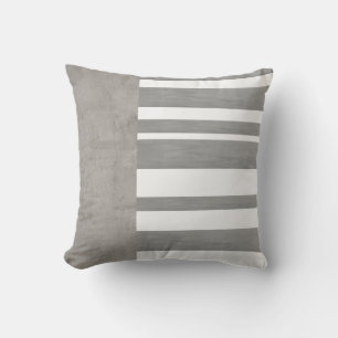 coussin minimaliste rayures gris et blanches