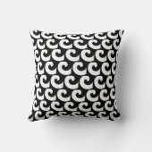 Coussin Minimaliste Spirale Boucle Noir Blanc (Verso)