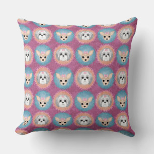 COUSSIN MINIS CHIHUAHUA & SHIH TZU TÊTES DE CHIENS MIGNONS
