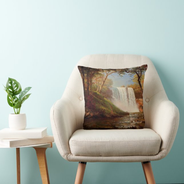 Coussin Minnehaha Falls, art de Albert Bierstadt, (Chaise)
