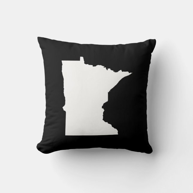 Coussin Minnesota en blanc et noir (Recto)