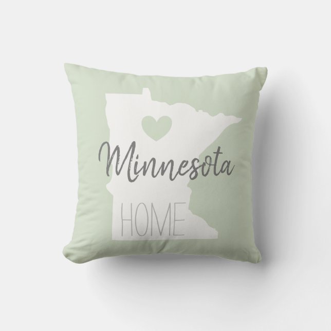 Coussin Minnesota State map love home (Recto)