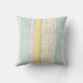 Coussin Mint rustique et jaune géométrique bohème moderne  (Verso)