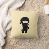 Coussin Minuscule Ninja heureux sur Jaune (Couverture)