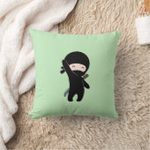 Coussin Minuscule Ninja heureux sur vert (Couverture)