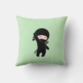 Coussin Minuscule Ninja heureux sur vert (Verso)