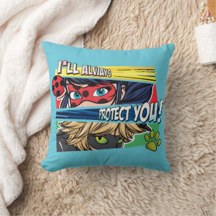 Coussin Miraculous Ladybug & Cat Noir toujours vous protég