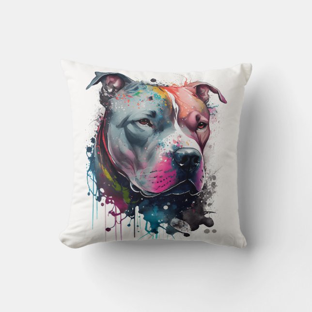 Coussin Mirada seria + corazón amable : pitbull (Recto)