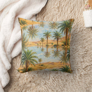 Coussin Mirage de palmier d'oasis du désert