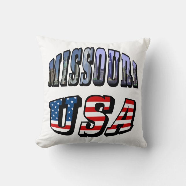 Coussin Missouri Picture et USA Text (Recto)