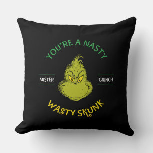 Coussin Mister Grinch Vous êtes un sale con