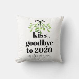 Coussin Mistletoe Kiss Adieu à 2020 Do-Over Humour drôle