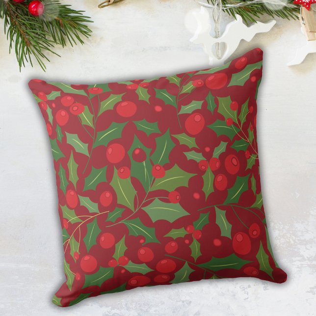Coussin Mistletoe Noël Vacances Bourgogne (Créateur téléchargé)