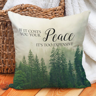 Coussin Misty Foggy Mountains Forest Peace