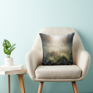 Coussin Misty Morning Meadow Avec Fleurs sauvages