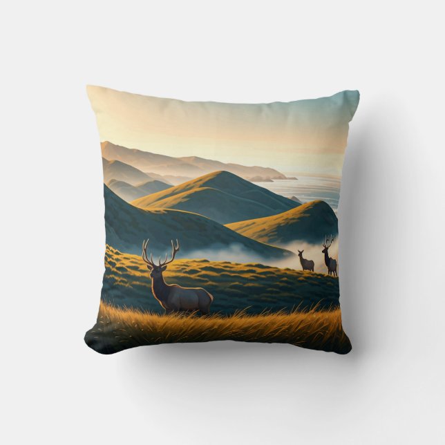 Coussin Misty Point Reyes National Seashore Elk (Recto)