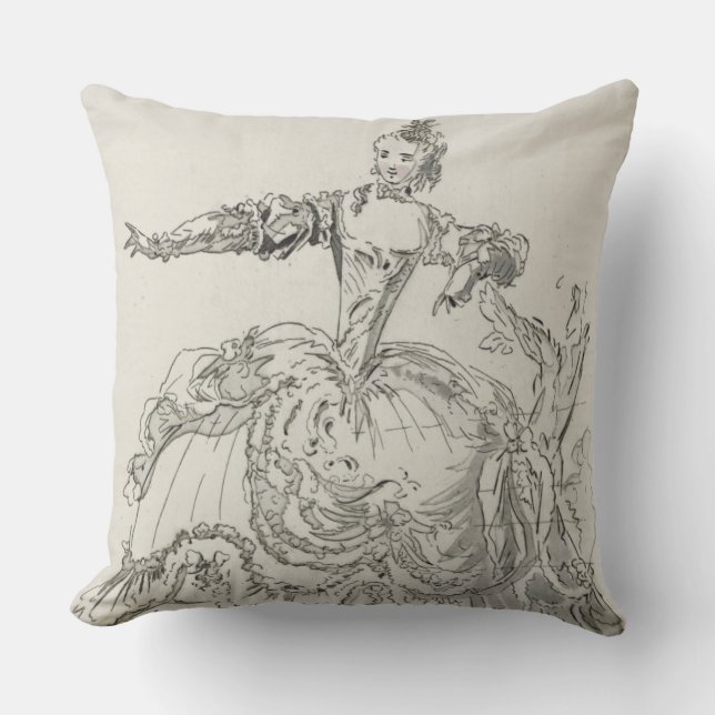 Coussin Mlle Puvigne comme statue vivante, dans Pigmalion, (Recto)