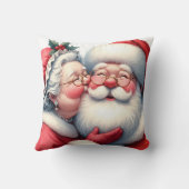 Coussin Mme Clause embrassant le Père Noël Noël (Verso)