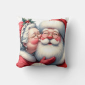 Coussin Mme Clause embrassant le Père Noël Noël (Recto)