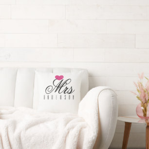 Coussin Mme Écriture Moderne Mariage Personnalisé