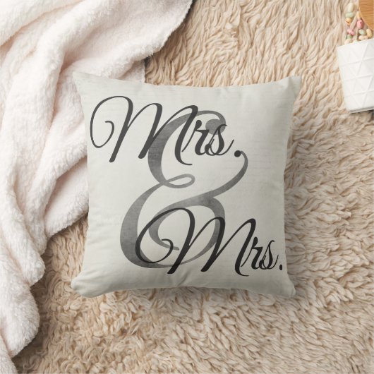 Coussin Mme et mariage lesbien de Mme White Script (Couverture)