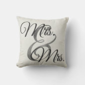 Coussin Mme et mariage lesbien de Mme White Script (Recto)