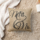 Coussin Mme et Mme Burlap Wedding Personalized (Couverture)