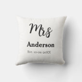 Coussin Mme jeune mariée épouse nom date année env. Simple (Verso)