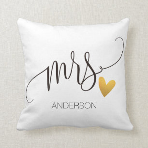 Coussin Mme M.& Mme  Calligraphie Mariage personnalisé-2