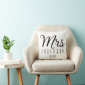 Coussin Mme Modern Script Custom Wedding Date De Mariage N (Chaise)