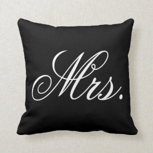 Coussin Mme Newlywed Elegant Wedding Pillow