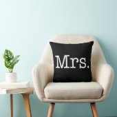 Coussin Mme noire et blanche citation d'anniversaire de (Chaise)