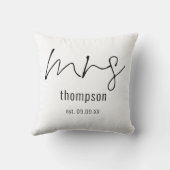 Coussin Mme Script Mariée À Être Le Nom De Garde (Verso)