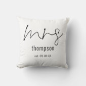 Coussin Mme Script Mariée À Être Le Nom De Garde (Recto)