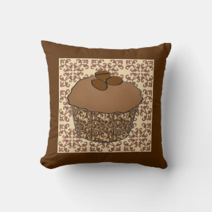 Coussin Mocha / Café Frosted Cupcake, Arrière - plan dente