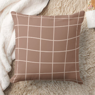 Coussin Mocha Mousse Abstraite ligne de gribouillis à main