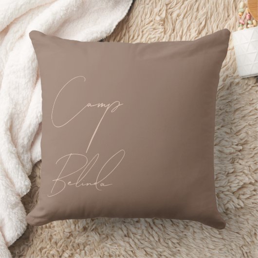 Coussin Mocha Mousse, mariée de camp personnalisée (Couverture)