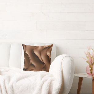 Coussin Mocha Mousse représentation abstraite des vagues c